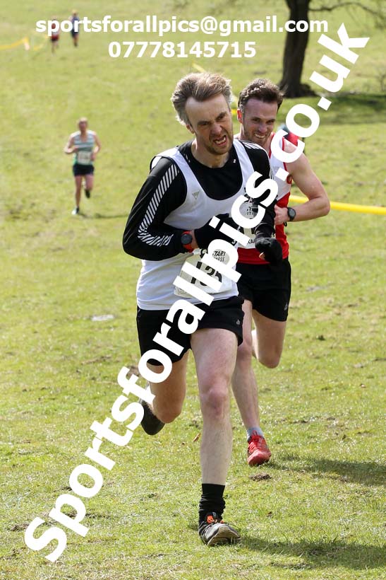 Masters men 2021 NECAA Cross Country Relays, Thornley Farm, Peterlee, Saturday, April 10th. Photo: David T. Hewitson/Sports for All Pics